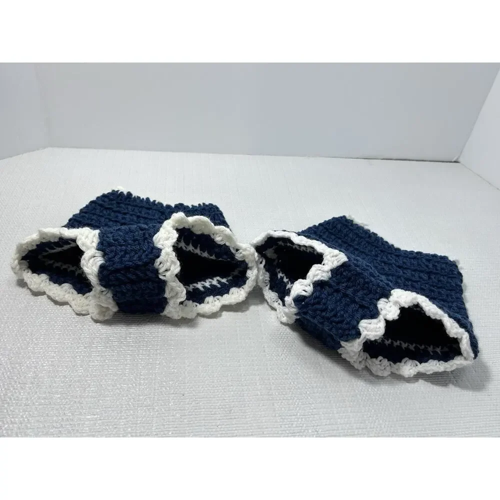 Hand Crocheted Double Thick Hot Pad Pot Holder Pair‎ VTG Granny Core Underwear